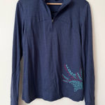 Ibex L Merino Wool Baselayer 1/4 Zip in Ink Blue Size L Photo 0