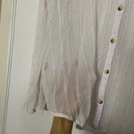 L'Academie chiffon sheer button down shimmer top size Medium Photo 3