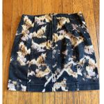 Free People  Skirt Womens 2 Black Brown Tie Dye High Waist Mini Denim Zip Boho Photo 4