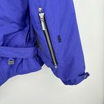 NILS Ski Jacket Size 10 Stowaway Hood Skiwear Zipper Front Blue Photo 4