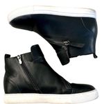 EUC ALL BLACK Leather Hi Top & Zip Ankle Boots Black Size 9.5 Photo 1