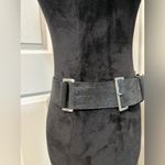 Badgley Mischka  Women’s Italian Leather Black  Metallic Adjustable Belt Photo 2