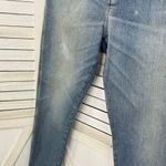 ZARA Distressed High Rise Button Fly Crop Jeans Size 6 Blue Photo 3