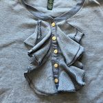 Lauren Ralph Lauren Light Blue Ruffle Long Sleeve Top 1/4 Button S Y2K Crew Photo 13