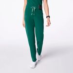 FIGS High Waisted Livingston Basic Scrub Pants in Hunter Green, Size Medium Photo 1