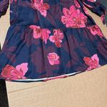 Adelyn Rae  satin dress floral print, split long sleeve, size XL NWOT Photo 12