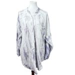 Aerie  Gauzy White/Purple Button-Up Shirt Size Large Photo 1