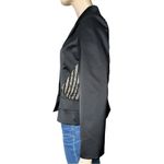 Bob Mackie Vintage 1980’s 10 Black Satin Lace Back Beaded Trimmed Jacket Blazer Photo 3