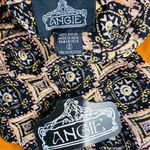 Angie NWT Women’s Mini Geometric Printed Boho Hippie Puff Sleeve Dress Photo 1