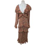 Nasty Gal Multicolor Floral Print Ruffle Tiered Long Sleeve Midi Maxi Dress 14 Photo 3