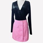 Derek Lam 10 Crosby Belamy Button-Front Mini Skirt Pink NWT Size 8 Photo 6