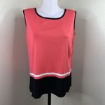 Misook Exclusively Tank & Cardigan Set Women Sz XL Pink Stripe Knit Open Front Photo 5