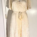 Torrid  Elegant Cream Lace Wrap Midi Dress with Belt – Size Medium Photo 0