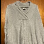 CAbi  Gray Cable Knit Woman's Charlotte Poncho Sweater Size Small Photo 1