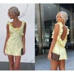 House Of CB  Tink Satin Ruffle Mini Dress in Buttercup Size Large+ (X-Large) Photo 11