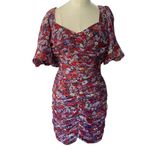 ZARA  Floral print ruched puff sleeves mini dress sweetheart neck ditsy Size XS Photo 3