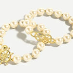 J.Crew NEW  2 Nautical Charm Pearl Bracelets Photo 0