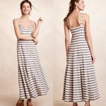 Maeve Anthropologie Women’s Linen Blend Striped Maxi Dress Size 0 Trumpet Skirt Photo 1