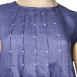 Sundance Women’s Size XS Blue w Mint Green Embroidered Smocked Front Linen Dress Photo 4