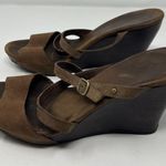 UGG  Strappy Brown Leather Women's Wedge Sandals Size 9 Open Toe Ankle Strap Photo 3
