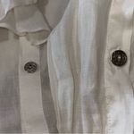 Workers for Freedom Women’s Size S White Linen Button Down Poet Shirt Blouse Photo 6