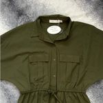 Bishop and Young Safari Olive Green Puff Sleeve Button Up Midi Dress - Small NWT Photo 7
