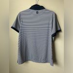 FootJoy  NBC Golf Polo Women's Size L Dark Blue White Stripe Short Sleeve Shirt Photo 6