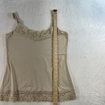Cato Y2K Medium M Beige Cami Tank Top Lace Neck Bottom Trim Boho Whimsy Coquette Photo 9