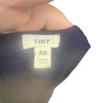 Anthropologie  Tiny Nadia Shirt Dress Button Embroidered Navy Blue Teal‎ Size XS Photo 8