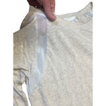 Vince Camuto Two By  Heather Oatmeal Cream Sheer Mesh Patchwork Top Size M‎ Boho Photo 2