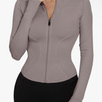 Amazon Brand LUYAA Cool Brown Athletic Slim Fit Zip Up Sweater Photo 0