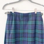 Pitlochry Kilt 100% Pure New Wool Pleated Skirt Scotland in Green Blue Size 12 Photo 2