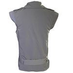 Susana Monaco Size M Lunar Grey Moto Vest Belted Zippers Pockets Zip Up Front Photo 1