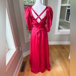 Vintage Dark Pink Satin Formal Prom Gown Dress Size Small or Medium Photo 14