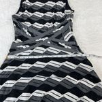 ECI  New York‎ Fit & Flare Dress Womens 8 Black White Geometric Sleeveless Lined Photo 6