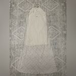 Roxy  Crochet Beachy Halter Maxi Slit Dress Boho Bridal Bachelorette Size M Photo 14