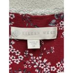 Eileen West Floral Midi Nightgown Medium Red Long Sleeve Valentines Cottagecore Photo 6