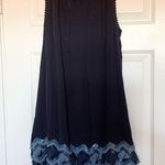 Anthropologie  Maeve Navy Blue Fringe Hem Dress Size 2 Photo 10
