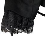 Bloomingdale’s Petite SZ 6P Wool Blazer Jacket Lined Collared Lace Accents Black Photo 3