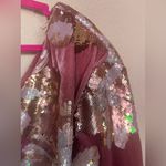 Revolve NWT Sabina Musayev Juliette Blush Pink Crushed Velvet Sequin One Shoulder Dress Photo 2