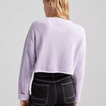 Bershka Chunky Knit Chenille Boxy Sweater in Lilac in Small Photo 4
