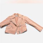 ASOS  pink suede leather moto jacket Photo 1