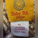 Ruby Rd . Brown Geometric Print 3/4 Sleeve Top Photo 3