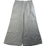 H by Halston H Halston M Medium Pants Linen Wide Leg Cropped Crop Gray Pull On Women's Resort Photo 0