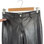 Wilfred Free Adrienne Faux Leather Black Pant SZ 0 Straight Slim Leg High Rise Photo 5