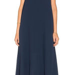 Three Eighty Two  REVOLVE Grayson Maxi Dress Shark Bite Hem Navy Blue Size S NWT! Photo 0