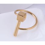 Fashion Stainless Steel Simple Vertical Strip Rubik's Cube size 6 Gold Photo 2