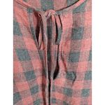 ZARA  Women's Red‎ Plaid Keyhole Neck Tasseled Long Sleeve Blouse Size S Photo 3