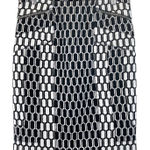 Diane Von Furstenberg  Laury Honeycomb Pencil Skirt Black White Mini Womens‎ 2 Photo 0