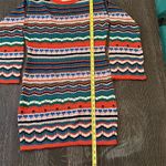 Free The Roses XS Chevron Striped Knit Sweater Dress Long Sleeve Crew Neck Blue Photo 5